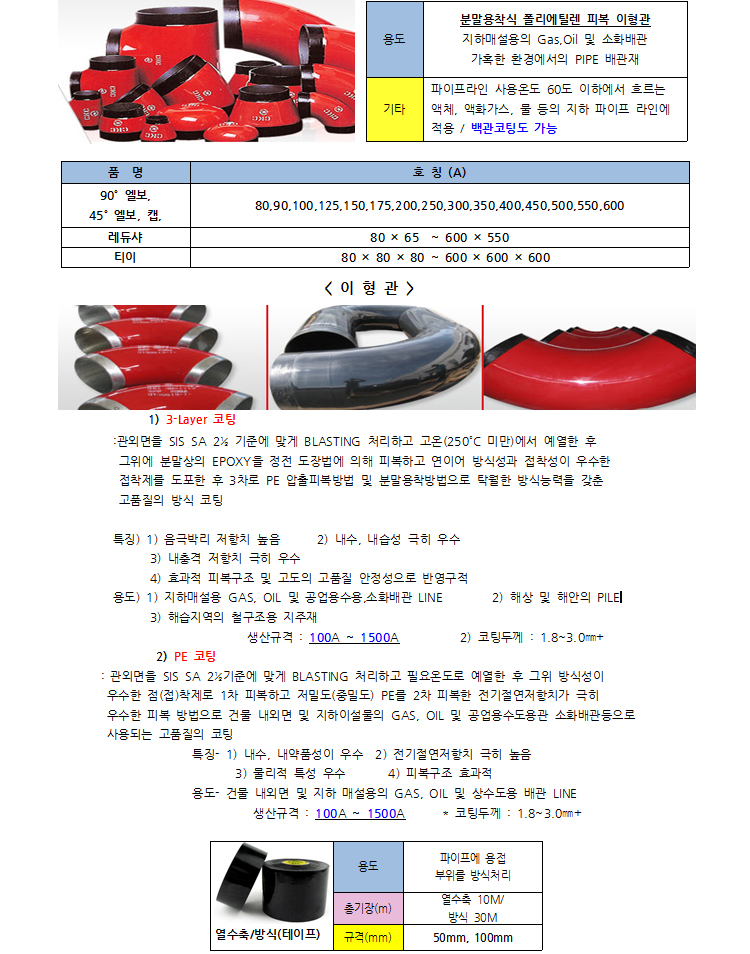 PLP 용접이음쇠 (KS B1522) 상세설명